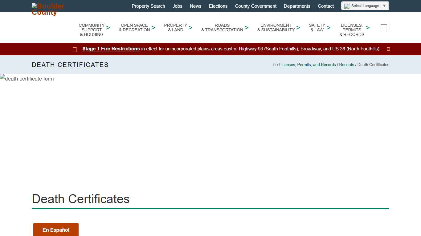Death Certificates - Boulder County