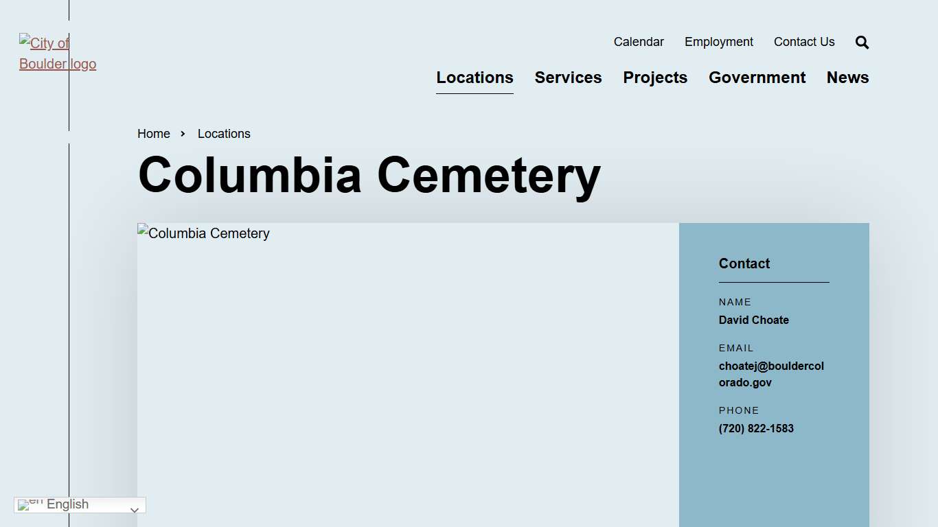 Columbia Cemetery City of Boulder