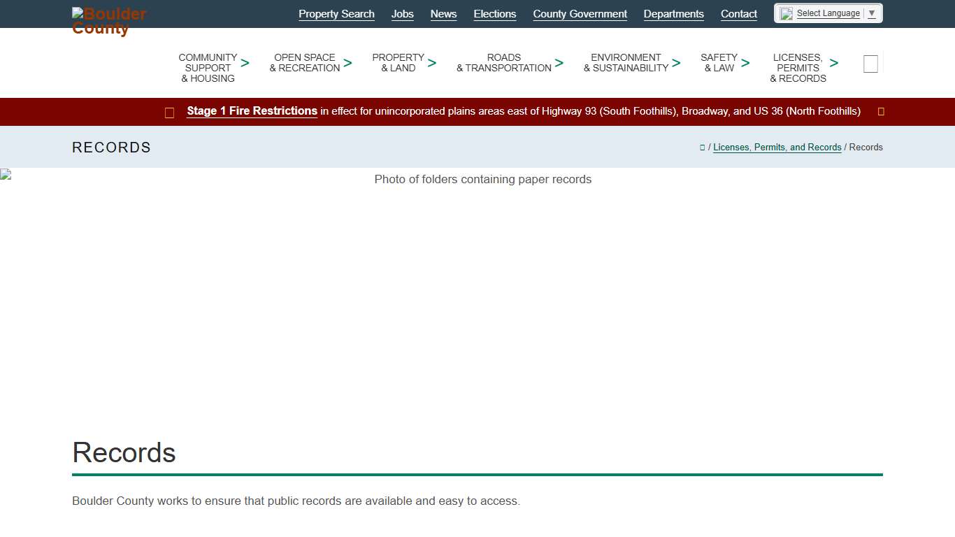 Records - Boulder County